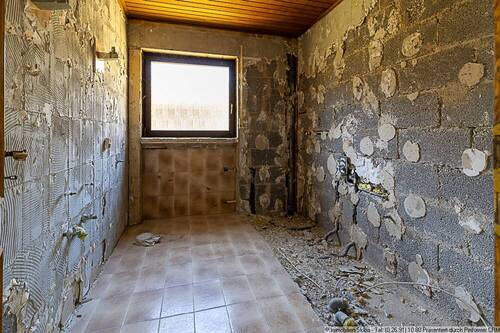 Erdgeschoss-Bad im Rohbau - 