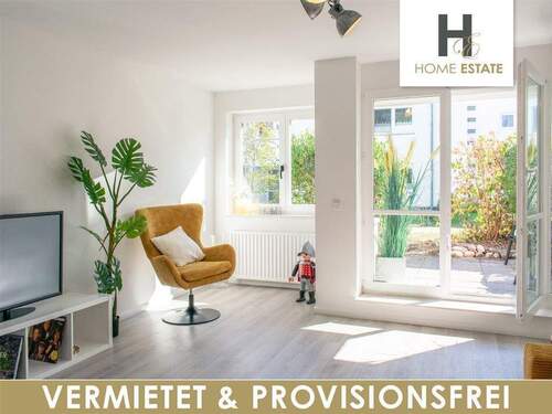 Wohnzimmer - MUSTERWOHNUNG - Terrassenwohnung mit privaten Garten - Provisionsfrei