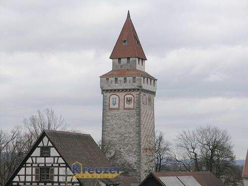 Blick zum gemalten Turm - Etagenwohnung mit 84,70 m&sup2; in Ravensburg zum Kaufen