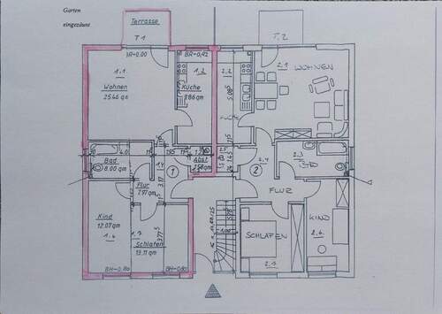 Erdgeschoss, Terrasse und Garten - 