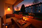 Balkon Einrichtungsbeispiel Abend - 