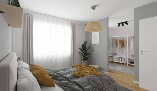 Visualisierung des Schlafzimmers im Einfamilienhau - 