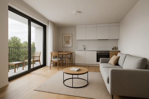 Moderne Wohnzimmer mit Balkon und Essbereich.png - 