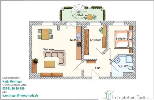 Plauen, Lindenstr. 4, DG Mitte - 2 Zimmer Etagenwohnung zur Miete in Plauen
