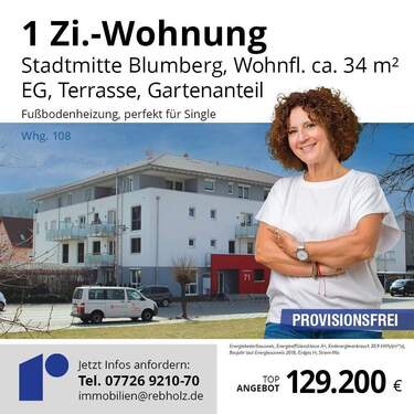 Wohnungen Blumberg Whg108 005.JPG - Single-Wohnung mit Terrasse in Blumberg – Klein aber fein!