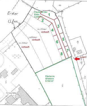 Lageplan mit 8 Grundstücken - Grundstück in Breiholz