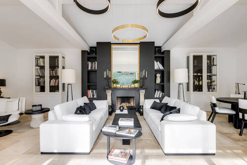 Wohnzimmer mit Kamin - 