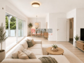 Wohnbereich (Böden und mlbmöblierung sind visualisiert) - 4 Zimmer Etagenwohnung zum Kaufen in Dortmund
