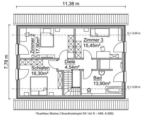 1,5-Geschosser-SH-142-D-2020-A1-Dachgeschoss - 5 Zimmer Einfamilienhaus in Aschersleben
