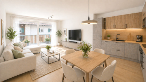 Wohnzimmer - 3 Zimmer Etagenwohnung zur Miete in Garmisch-Partenkirchen