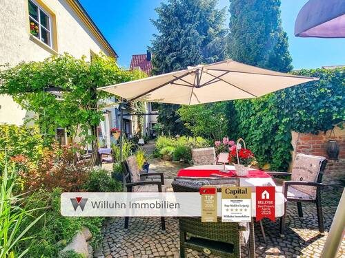 Mediterranes Idyll - 170 m² Wohnfläche + 78 m² Gewerbefläche im Erdgeschoss I Einliegerwohnung-Wohnung im DG
