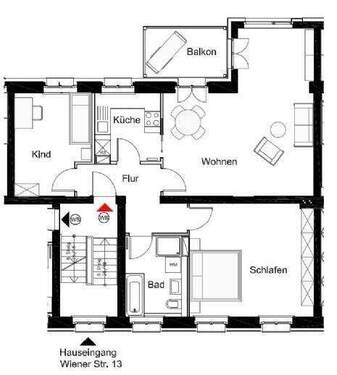 Bild 4 - Etagenwohnung mit 88,20 m&sup2; in Dessau-Roßlau zur Miete