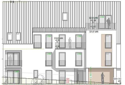 Ansicht von Westen - 1 Zimmer Mehrfamilienhaus, Wohnhaus in Aichtal