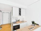 Küche - Erstbezug nach Sanierung: helle + möblierte 1-Zimmer-Wohnung am Campus Riedberg 