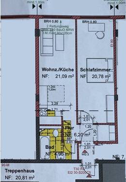 Darstellung - Etagenwohnung mit 53,00 m&sup2; in Herne zur Miete