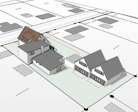  3D Ansicht mit Bauplatz - Baugrundstück in Jade Diekmannshausen
