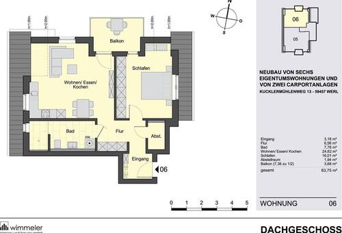 Wohnung 6 - Größe ca. 63,75 qm - 2 Zimmer Etagenwohnung zum Kaufen in Werl