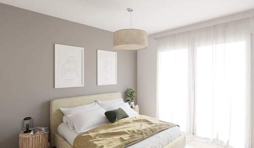 Helles und komfortables Schlafzimmer dank bodentiefer Fenster - Etagenwohnung mit 99,90 m&sup2; in Germersheim zum Kaufen