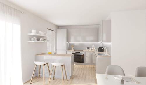 Die offene Wohnküche lädt zum gemeinsamen Kochen ein - 