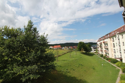 gemeinschaftliche Grünfläche hinter dem Haus - Etagenwohnung mit 69,30 m&sup2; in Jena zum Kaufen