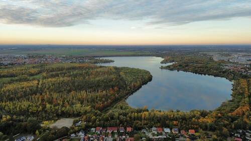 Luftbild Kulkwitzer See - Grundstück zum Kaufen in Markranstädt