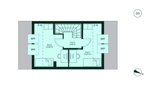 Ausgebautes Dachgeschoss bietet zusätzlichen Platz für die gesamte Familie - 