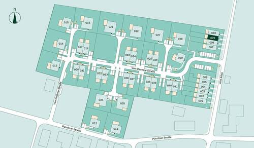 Lageplan vom Reihenhaus im Projekt Pütnitzwiese - 