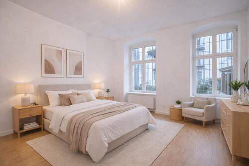 KI Einrichtigungsbeispiel - Stilvoll wohnen im historischen Altbau - modernisiert und bezugsbereit