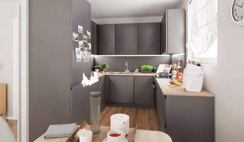 Offene Wohnküche - Doppelhaushälfte mit Terrasse und Grundstück nahe Berlin