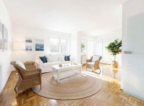 Wohn- und Esszimmer (KI-Visualisierung) - 2 Zimmer Etagenwohnung zum Kaufen in Stuttgart