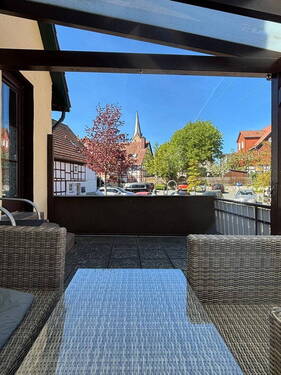 Balkon-Blick auf Nikolaikirche - 9 Zimmer Einfamilienhaus in Korbach