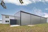 Rückfront Halle , Bürotrakt, Garage BJ 2023 - 