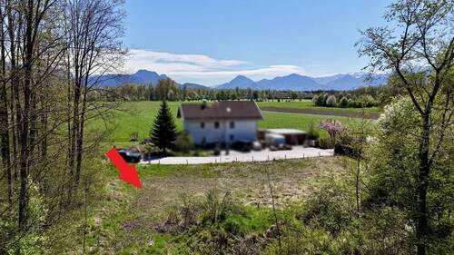 Blick zum Grundstück - Schönes Baugrundstück in Seenähe bei Happing - Grundstück Ost