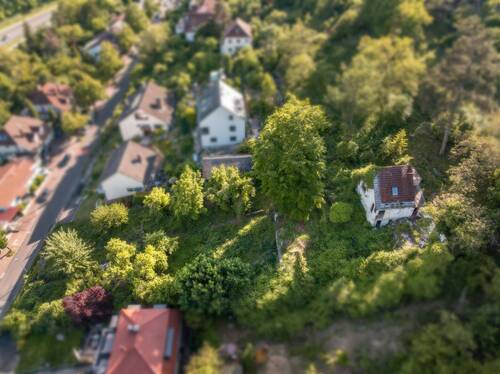Luftaufnahme vom Grundstück - Grundstück in Höchberg zum Kaufen
