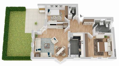 EG_Wohnung_Nr_2_links.jpg - Wohnen oder investieren: Gepflegte 3,5-Zimmer-Wohnung mit Süd-Terrasse und Garten in Singen-Bohlingen