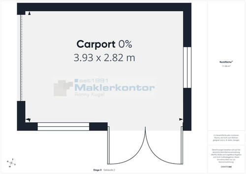 Carport - 3 Zimmer Bungalow zum Kaufen in Klein Quassow
