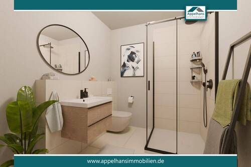 Badezimmer - 2 Zimmer Etagenwohnung zum Kaufen in Osnabrück