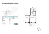 Grundriss - Wohnung H2.2.3 im Haus 2 mit Loggia - 