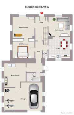 Erdgeschoss mit Anbau - 