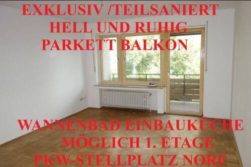 Titelbild - EXKLUSIV RENOVIERTTEILSANIERT HELL PARKETT BALKON WANNENBAD STELLPLATZ EINBAUKÜ. MÖGL. 1.OG NORF