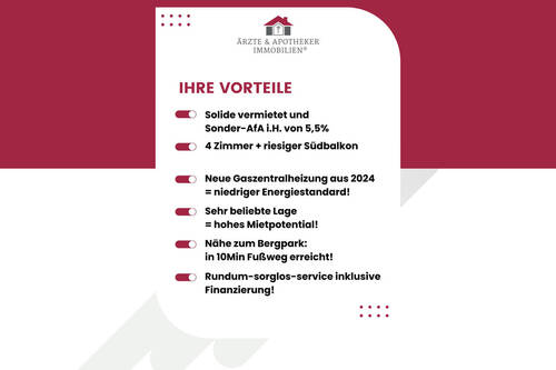 Vorteile - 4 Zimmer Etagenwohnung zum Kaufen in Kassel / Kirchditmold