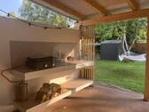 Terrasse, Bereich für Outdoorküche - 2 Zimmer Bungalow in Joachimsthal