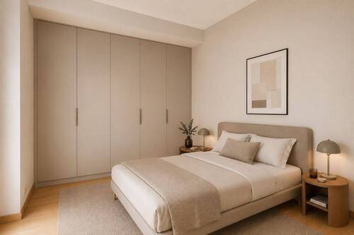 Schlafzimmer staged - 2 Zimmer Terrassenwohnung zum Kaufen in Berlin