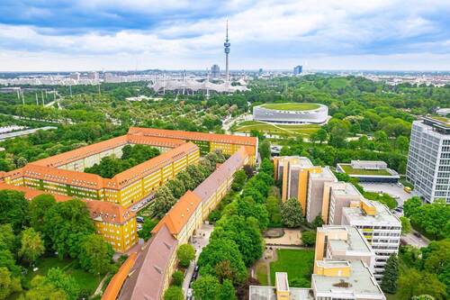 Drohnenaufnahme - Charmante 2-Zimmerwohnung in verkehrsgünstiger TOP-Lage! Direkt am Olympiapark!