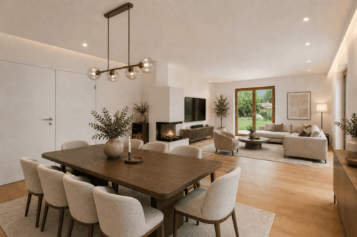 Bsp. Wohnzimmer visualisiert - 8 Zimmer Einfamilienhaus in Schliersee