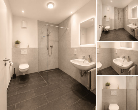 Moderne Badezimmer ohne Fenster - 
