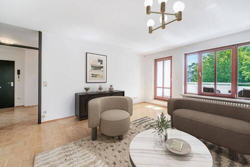 Wohnzimmer - virtuelles Wohnbeispiel - Urban Living: Charmante 2-Zimmer-Wohnung mit Balkon in attraktiver Lage