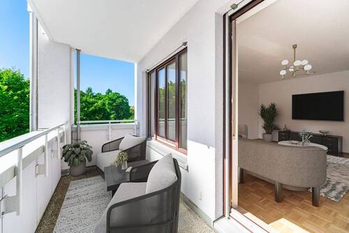 Balkon - virtuelles Wohnbeispiel - Etagenwohnung mit 55,10 m² in München zum Kaufen