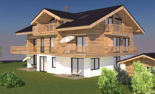 Visualisierung Hausansicht Ost - Etagenwohnung mit 124,00 m&sup2; in Garmisch-Partenkirchen zum Kaufen
