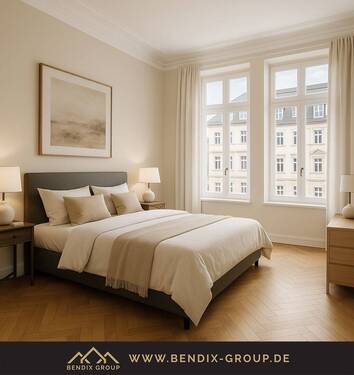 Wohnbeispiel - Schicke EG-Wohnung im sanierten Denkmal mit Balkon, moderner Technik & KfW-Förderung I Top Lage